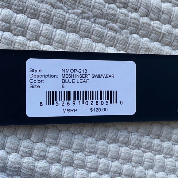 Nicole Miller Blue Leafs One-Piece Modest Splice - Picture 5 of 9